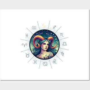 ZODIAC Capricorn - Astrological CAPRICORN - CAPRICORN - ZODIAC sign - Van Gogh style - 3 Posters and Art